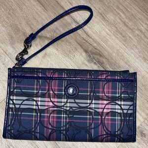 Plaid Coach Wristlet
